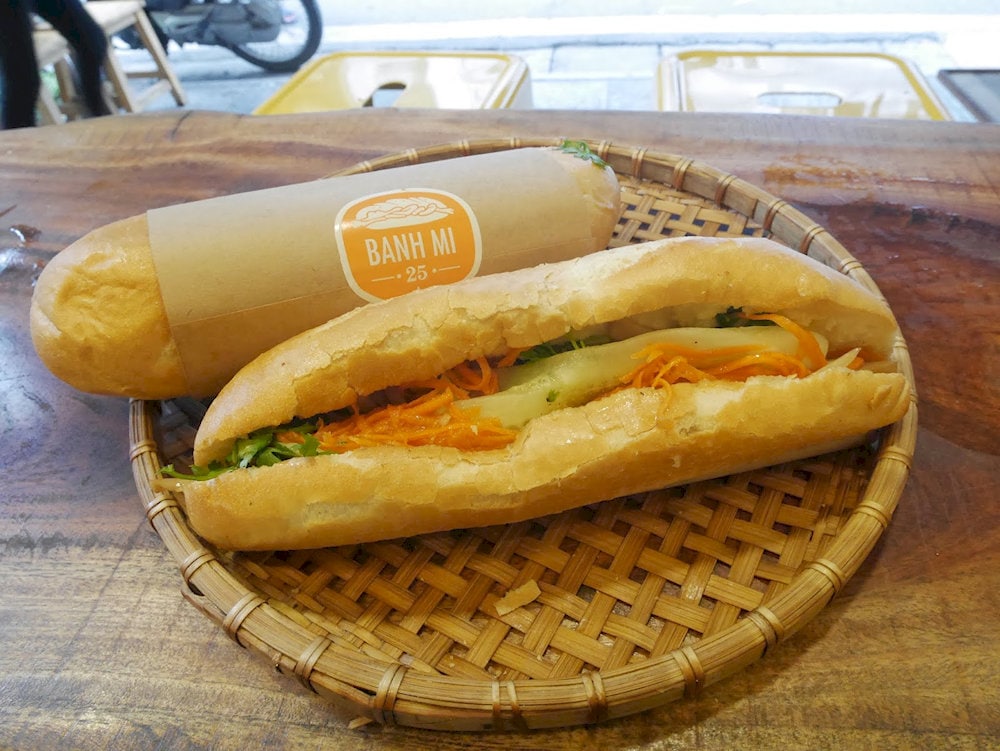 Traditional Hanoi banh mi always ensures a crispy exterior, soft interior, and a generous filling